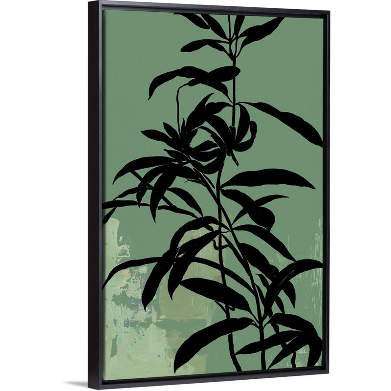«Green Silhouette II», art mural sur toile, Toile avec cadre noir, H 50 po x l 34 po
