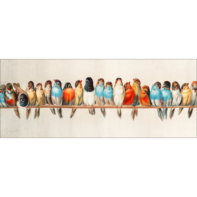 Birds III GLA2709 - No Frame Print on Glass, 50cm H x 125cm W x 1.4cm D