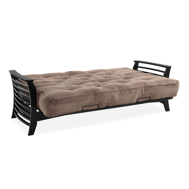 Futon et matelas Mccaffery, Velours côtelé couleur chocolat