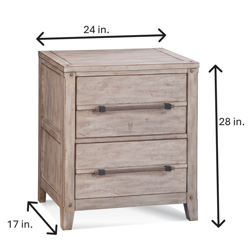 24'' W Nightstand, Whitewashed