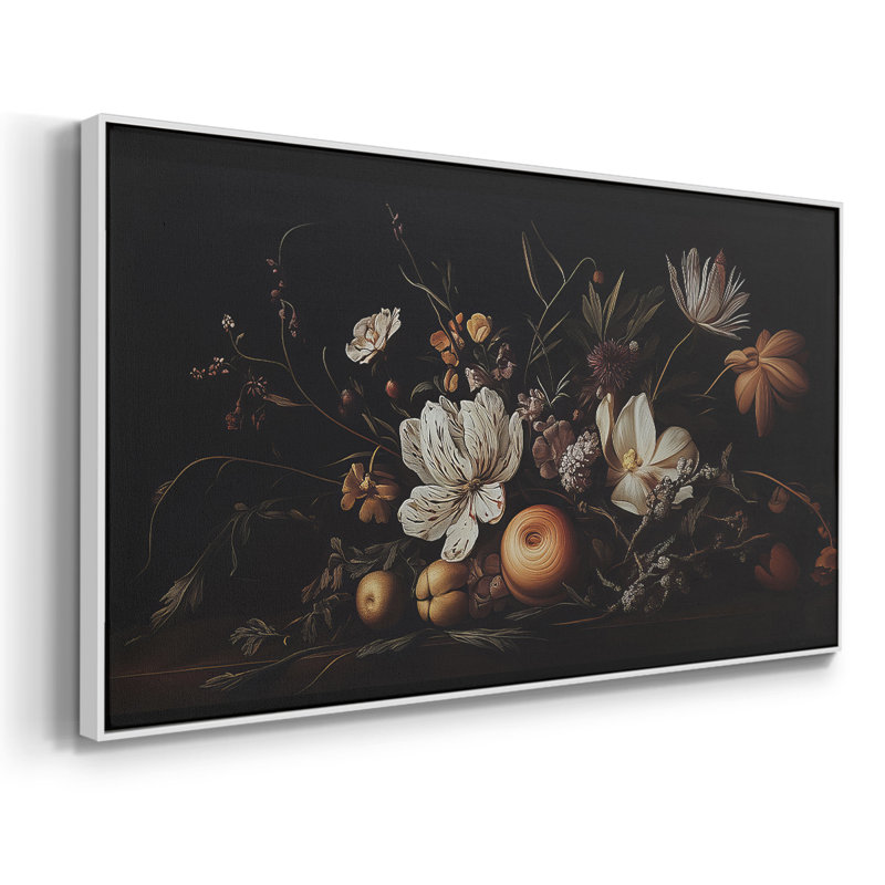Botanical Series-CCLXIX- Toile tendue avec châssis tendue, prête à être accrochée, Noir, H 17 po x l 33 po