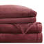 Drap simple bourgogne de taille simple 3 pièces, doux et relaxant, 100%, brossé deux fois, finition veloutée lisse, drap plat, taie d'oreiller ajustée, drap pour matelas de 16 po, entretien de la machine,