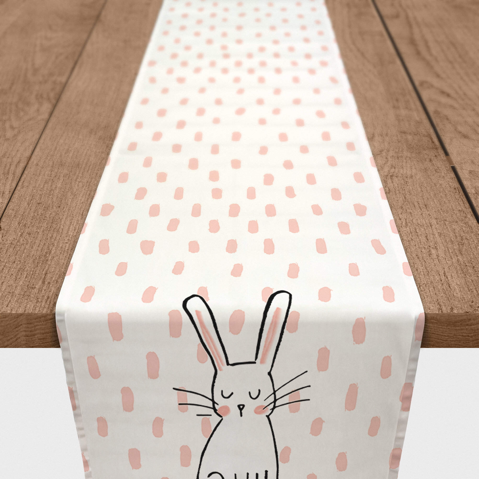 The Holiday Aisle® Biggins Cute Bunny Cotton Table Runner | Wayfair