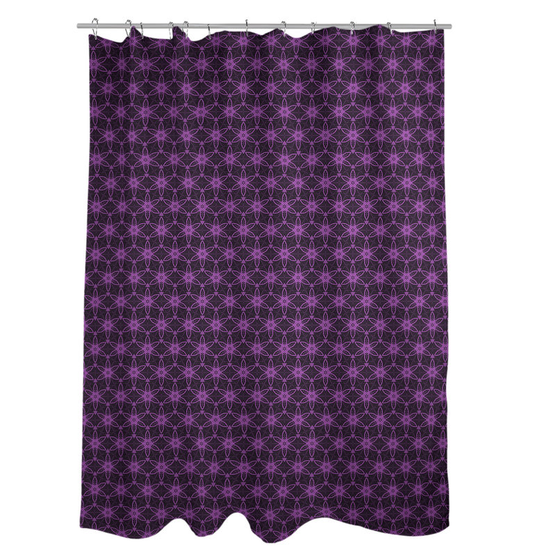 Rideau de douche simple à cercles ornés classiques, Mauve