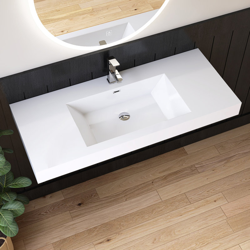 Lavabo de salle de bain mural double 47 po SMC