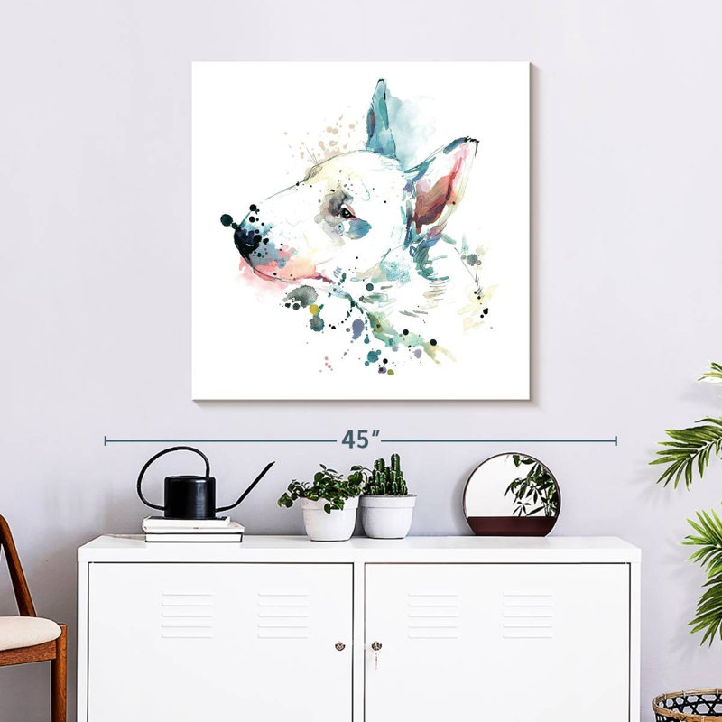 Crowle White Bull Terrier éclaboussures, H 30 po x l 30 po