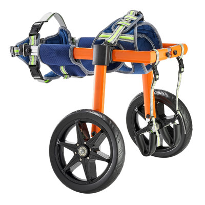Fauteuil pour chien avec pattes arrières, fauteuil roulant pour animal léger à 2 roues, réglable en hauteur, en largeur et en longueur, chariot pour chien avec roues amortissantes, pour chiens blessés et handicapés de 35 à 48 lb, moyen