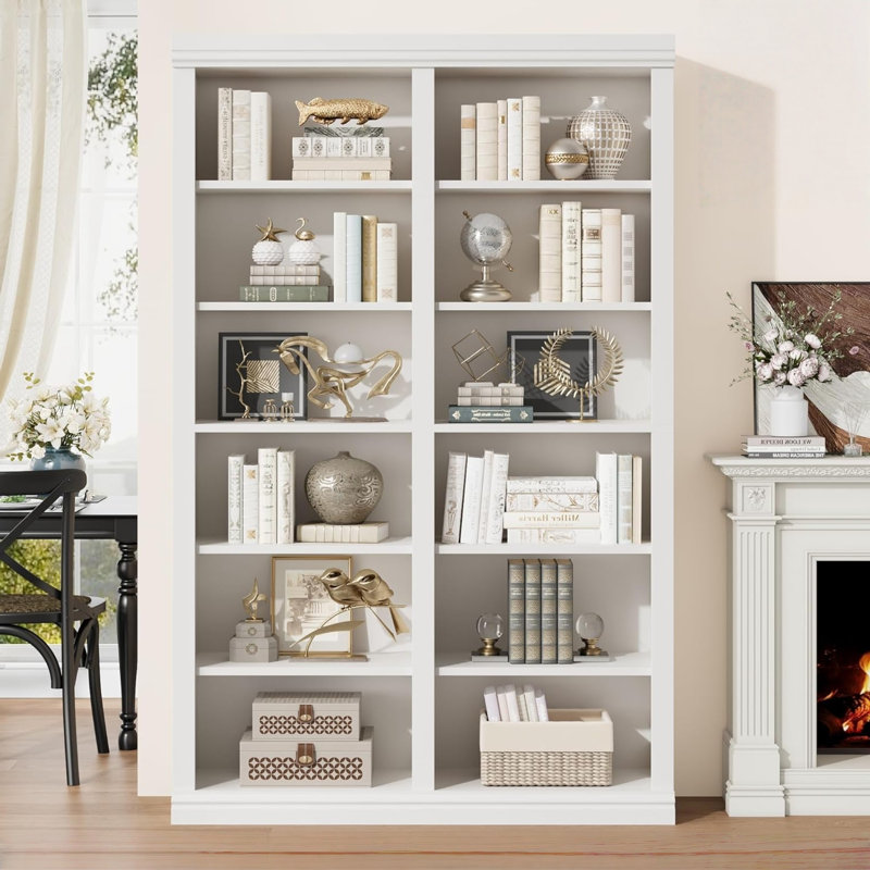 189.2cm H x 117.1cm W Standard Bookcase, White