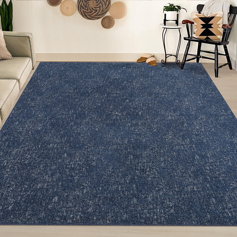 Abrial Washable Chic Soild Color Area Rug with Non-Slip Backing, Rectangle 8' x 10'