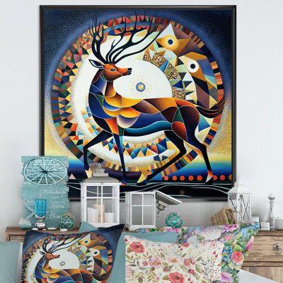 Gracieux cerf rétro I, impression sur toile
