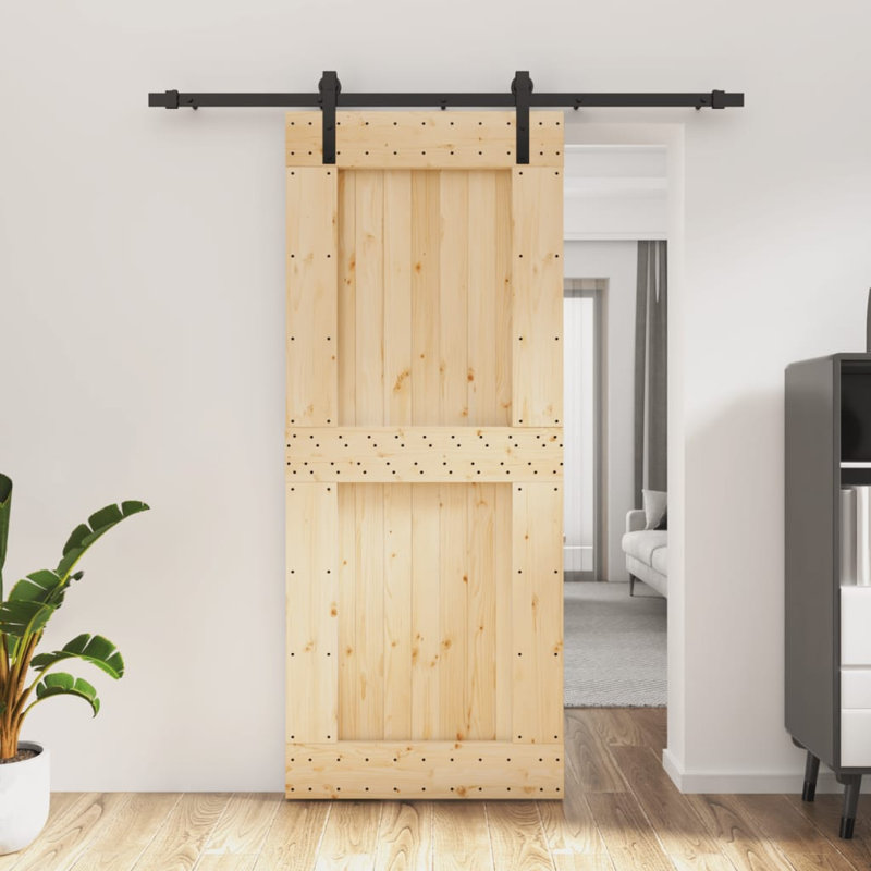Porte coulissante avec quincaillerie Vidaxl, 33,5 po x 82,7 po