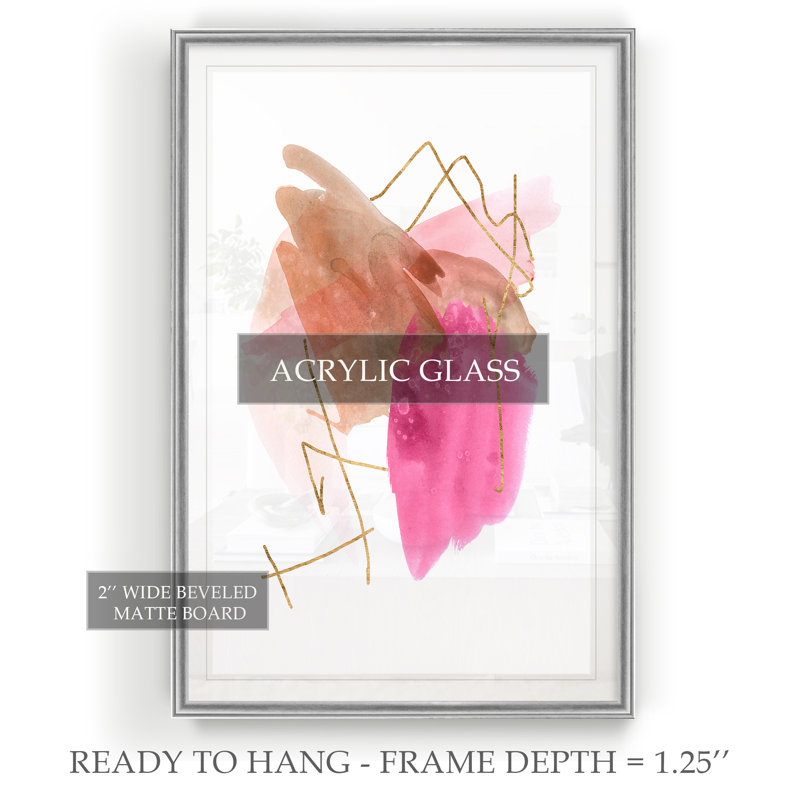 «Rose Edge II», reproduction d'art sur toile, H 30,5 po x l 42,5 po x P 1,5 po, Cadre argenté
