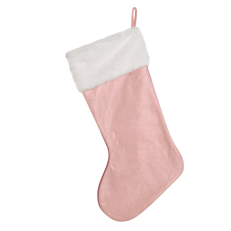 Velvet Pink Merry Christmas Stocking