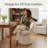 Swivel Fabric Upholstered Dining Chair-2074759437-2074759438