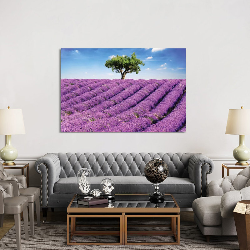 Lavender Field And Tree, Provence by Matteo Colombo - Wrapped Canvas Print, 152.5 cm H x 101.5 cm W