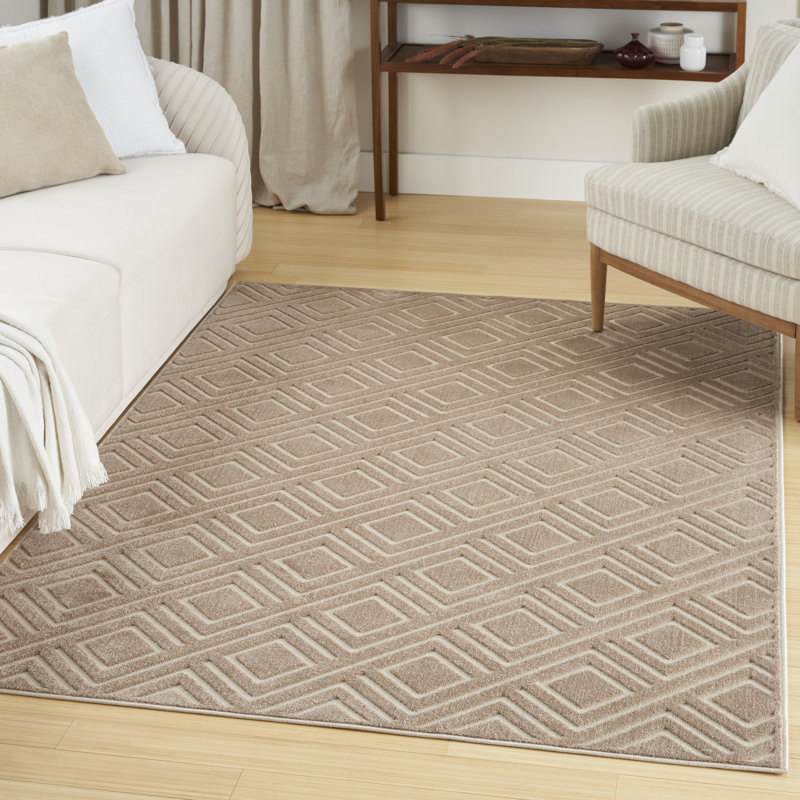 Tapis d'intérieur moderne brun Ebern Designs Garp, Rectangle 3 pi 11 po x 5 pi 11 po