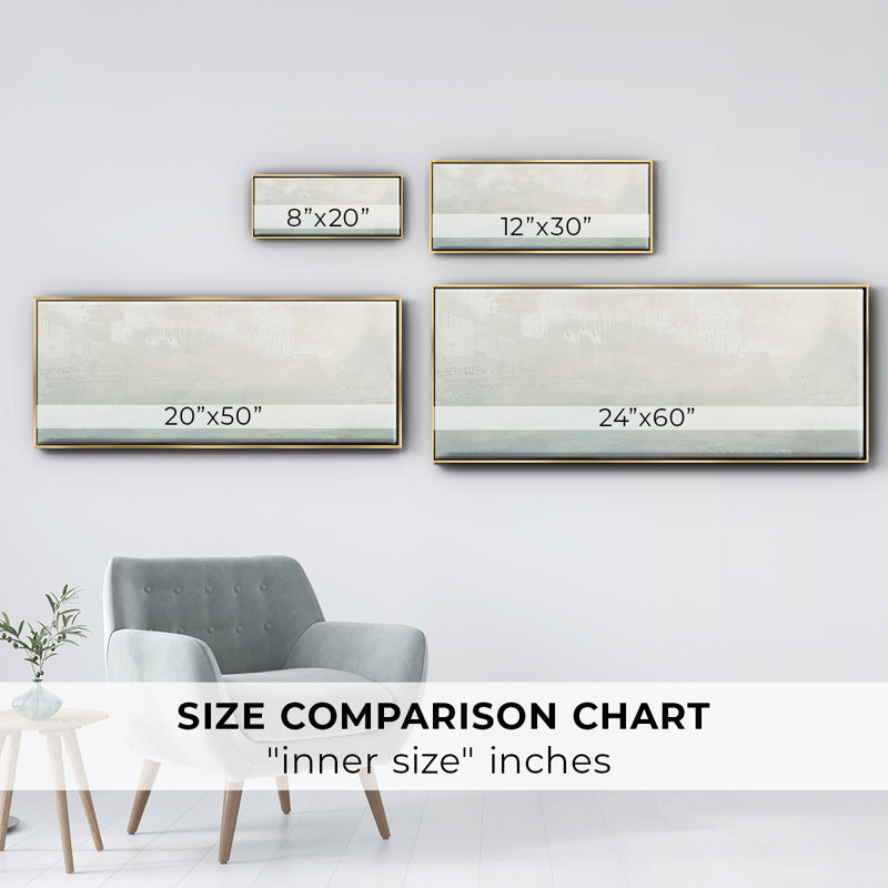 Tone Scape III- Framed Canvas, 24" H x 60" W