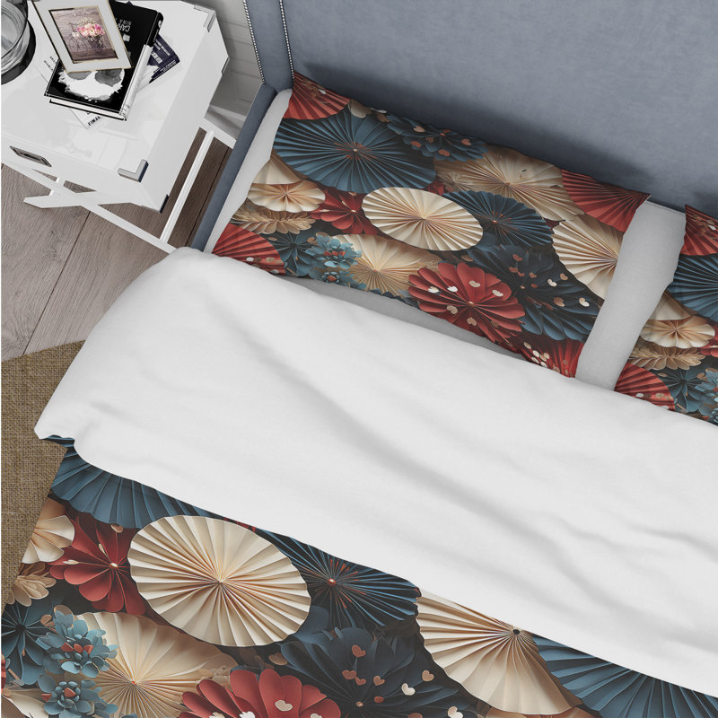 Fans en papier et parasols I Literie, Housse de couette simple + 1 taie décorative stan