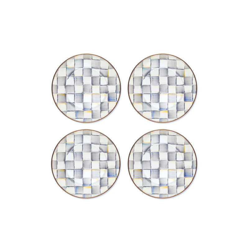 Sterling Check® Salad Plates, Gray/White