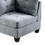 Modulaire - chaise 2 pièces en forme de lin gris, 32 po x 32 po x H 35 po, avec structure en bois gris, tissu H Supreme