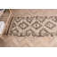 Tapis de chemin de fer turc vintage beige Herki pour un couloir élégant et une décoration bohémienne