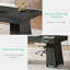 Bureau de direction moderne de 55 po de style Mid-Century - poste de travail d'ordinateur à domicile avec double base trapézoïdale, table d'écriture élégante et bureau de conférence, mobilier de bureau en bois noir