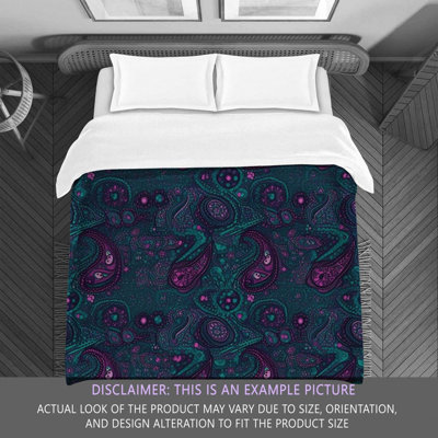 Paisley Purple/Turquoise Microfiber Comforter
