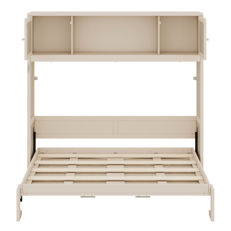 Storage Cabinets Included With Murphy Bed, Beige