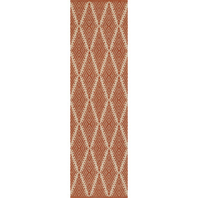 River Geometric Handmade Flatweave Orange Area Rug