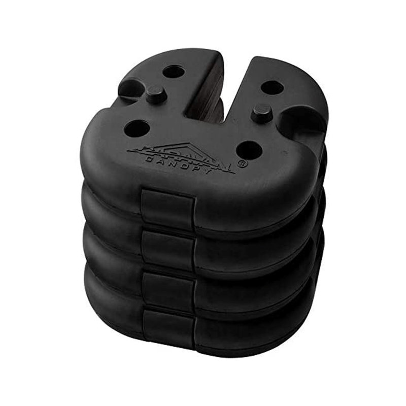 Black Rubber Coated Cement Canopy Weight Plates, Set of 4