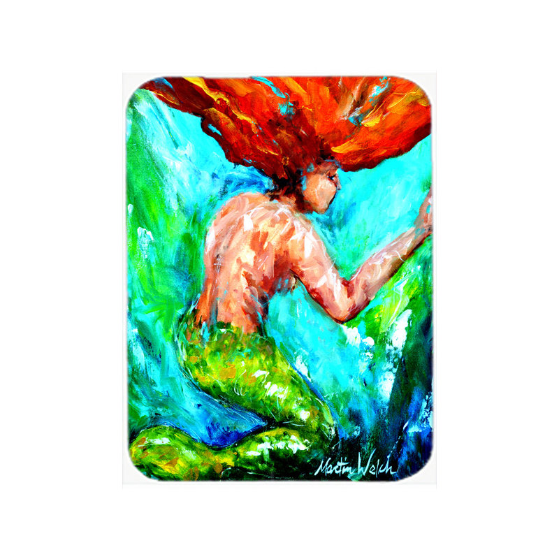 Caroline's Treasures Mermaids Heaven Glass Cutting Board