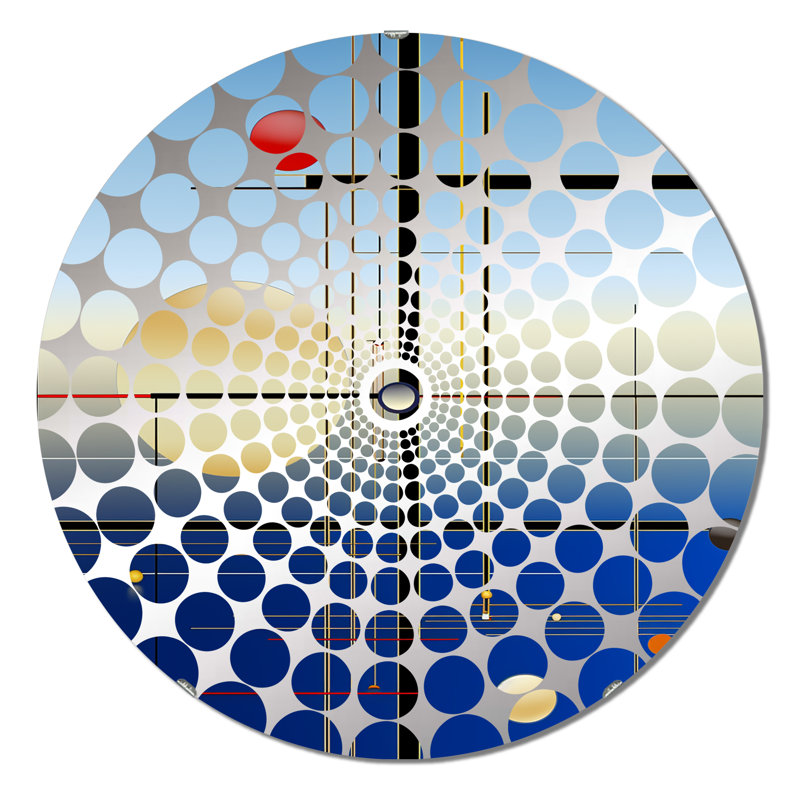 Miroir décoratif à cercles concentriques futuriste Minimalisme pleine lune I, 31,4 po x 31,4 po