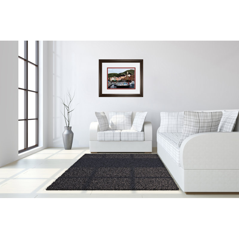 Sunshine Harbor Wall Art - 34" x 40" - Brown Frame