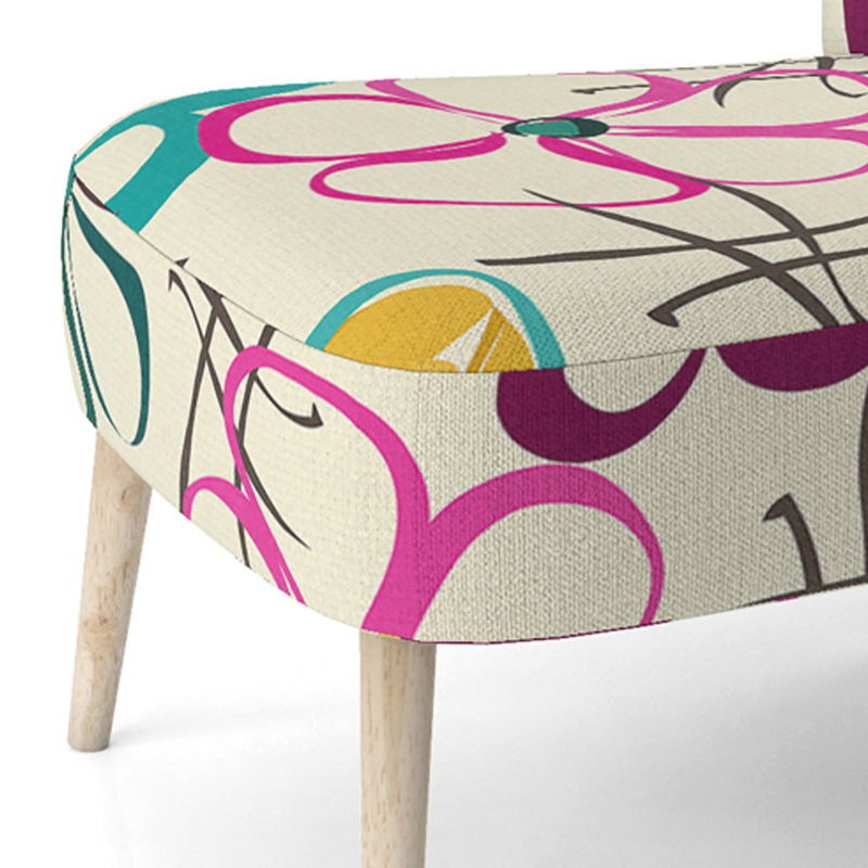 Fleurs multicolores - Chaise d'appoint rembourrée Cabin & Lodge