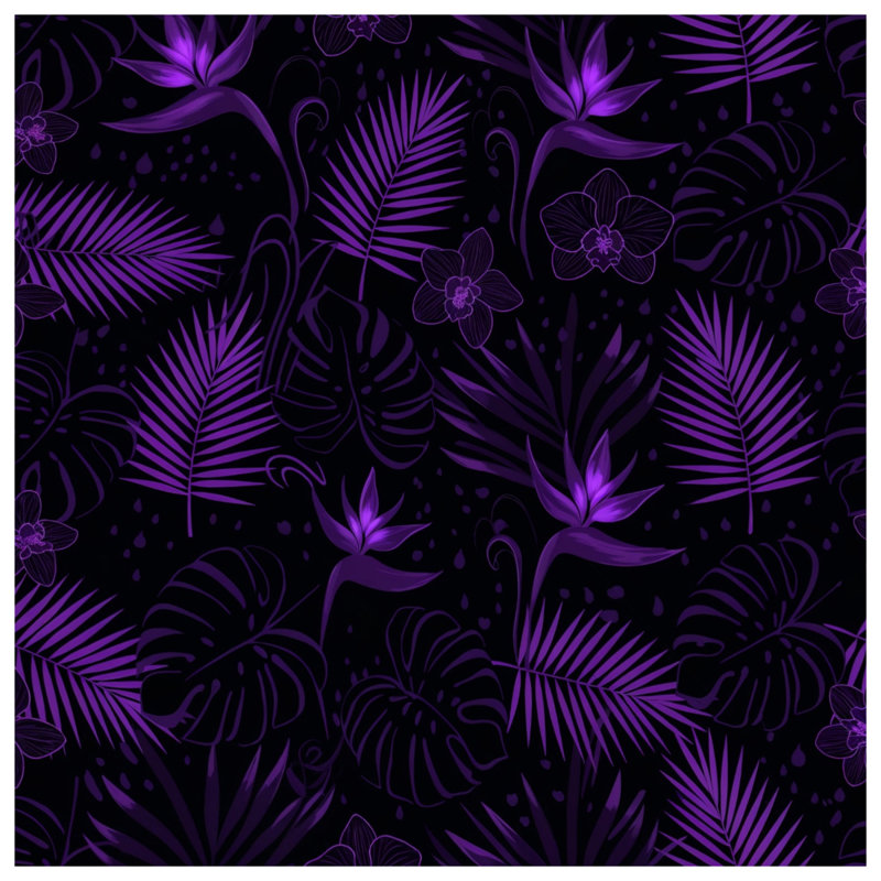 Housses de couette mauves à feuilles tropicales, Lit simple