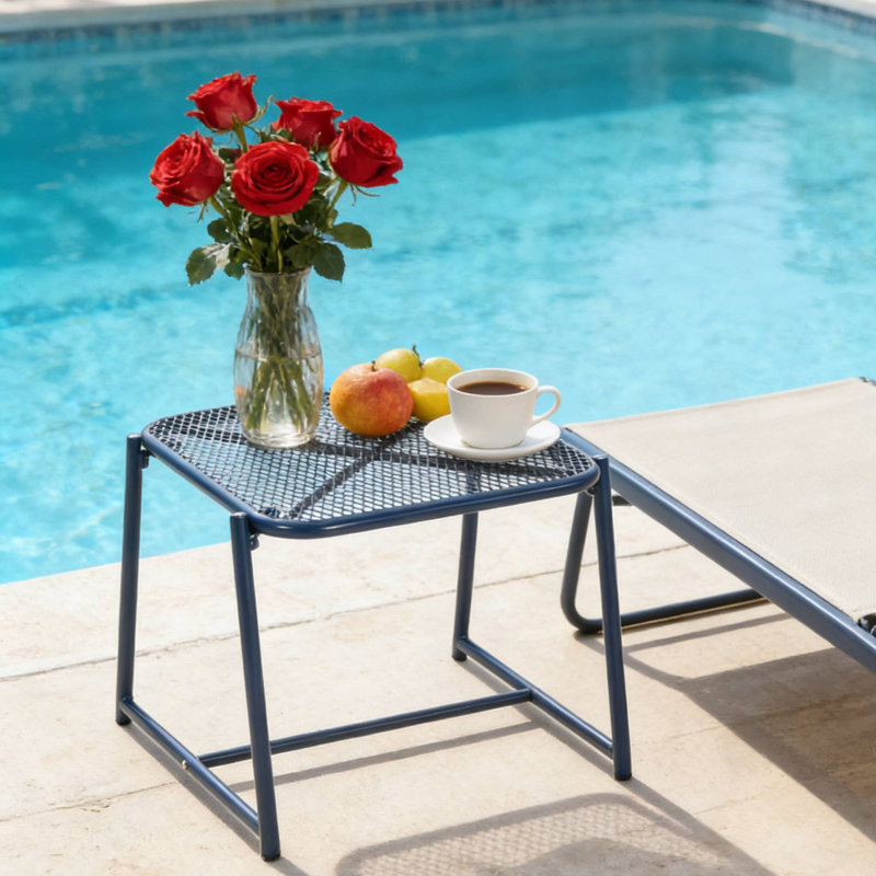 Table d'appoint KINCAID, durable et résistante aux intempéries pour un confort moderne, H 13,25 po x l 19,5 po x P 18 po