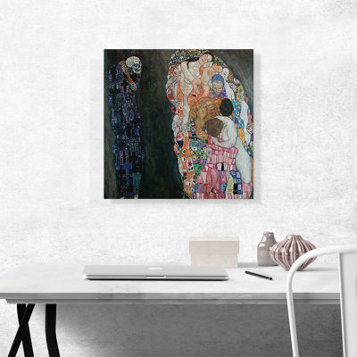 «Mort et vie 1910» par Gustav Klimt, reproduction d'art sur toile tendue