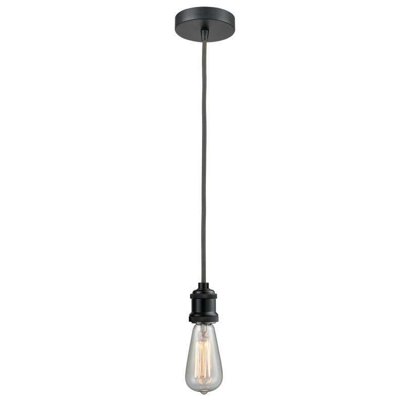 Luminaire suspendu à 1 lumière Waterville, Noir mat / gris