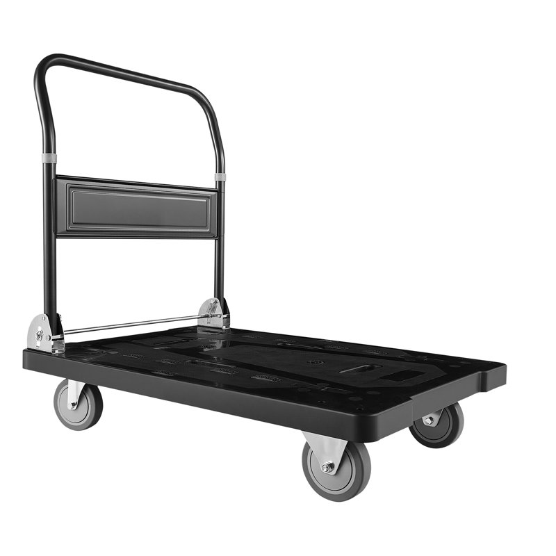 Chariot de manutention pliable, capacité de 454 kg, 89,4 x 59,4 x 85,1 cm, plateau de chargement pliable avec roues pivotantes, poignée de poussée compacte