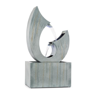 Metal Weather Resistant Floor Fountain with Light