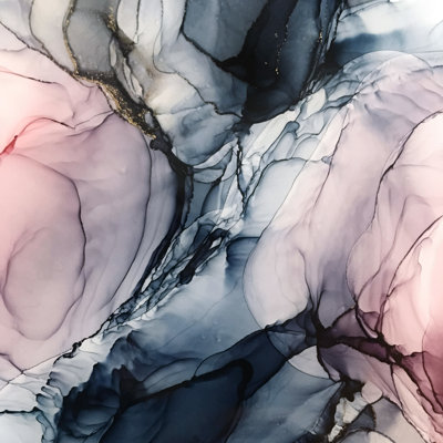 " Blush Navy Gray Abstract Calm " by Elizabeth Ann Karlson
