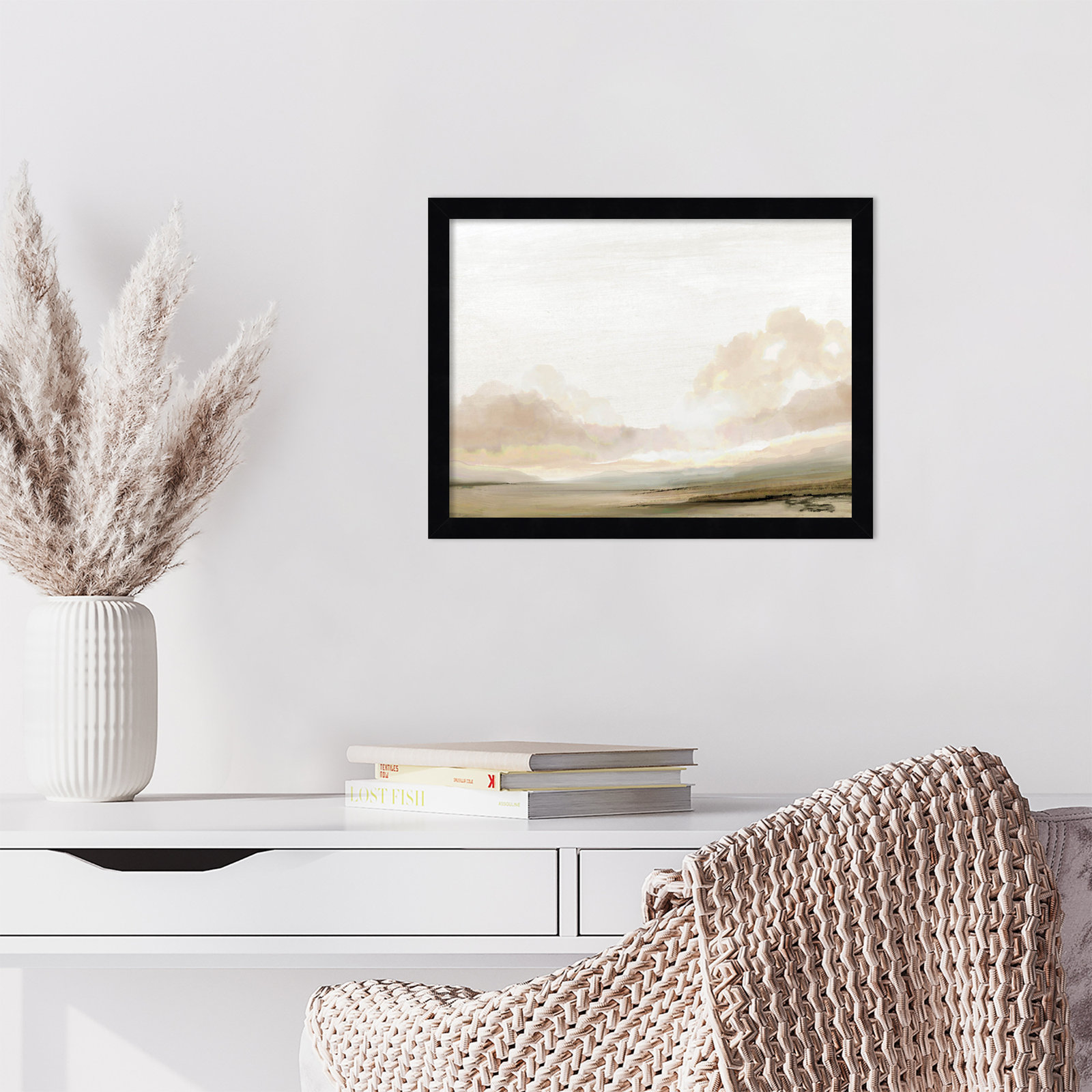 Southern Landscape by Dan Hobday, Black, 13" H x 17" W x 1" D