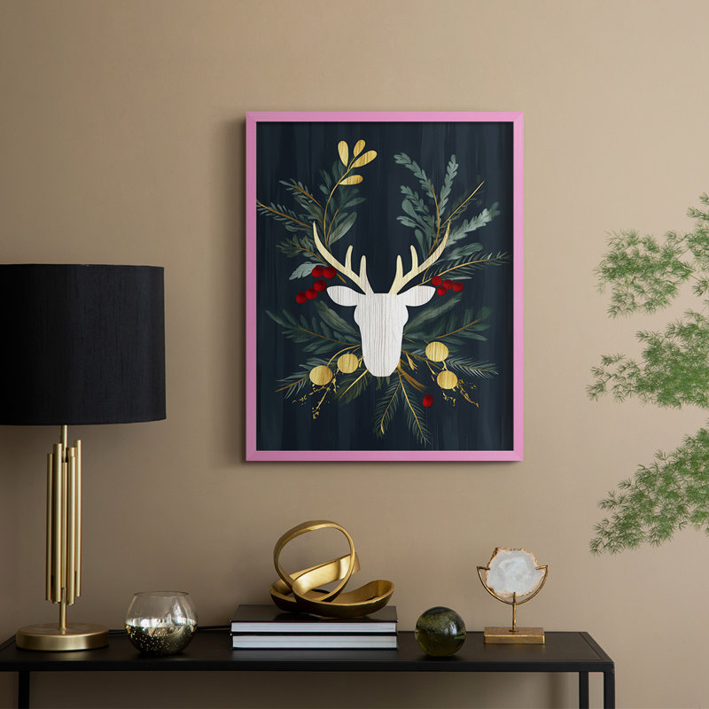 Reproduction encadrée - bois massif, Rose, H 11 po x l 9 po