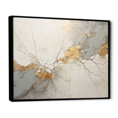 «Beige Gold Minimalisme Poteries I», reproduction sur toile