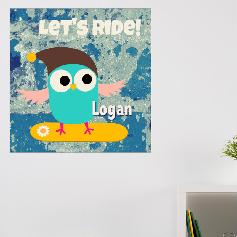 Décalcomanie murale personnalisée hibou basket, H 20 po x l 20 po, Oui