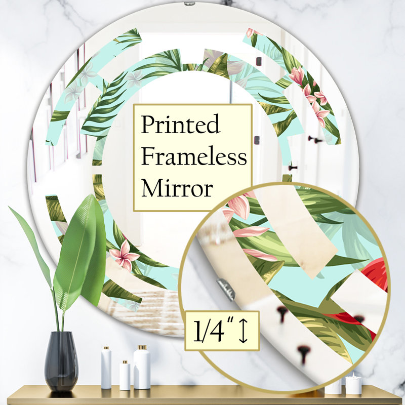 Miroir mural Space Coastal, 23,6 po x 23,6 po, Feuillage tropical II