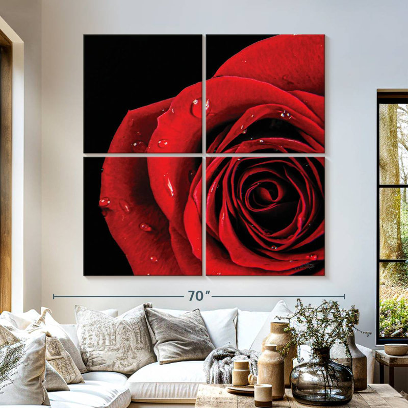 Harnek Pop de rose rouge, H 57 po x l 57 po