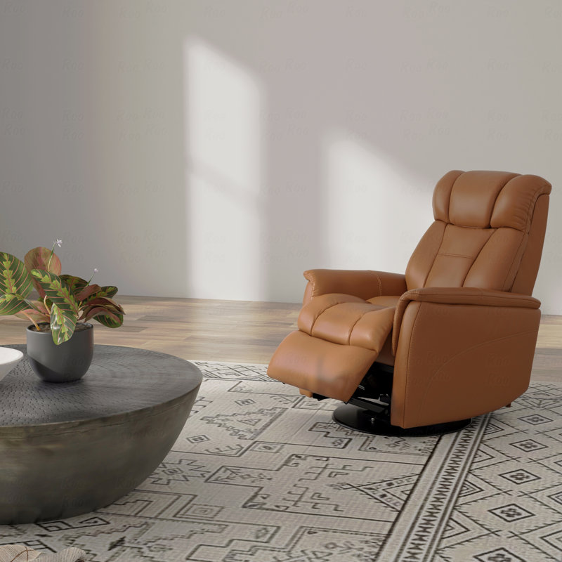 Fauteuil oscillant pivotant avec fonction inclinable avec appui-tête et repose-pieds réglables manuellement en antilope d'Oslo