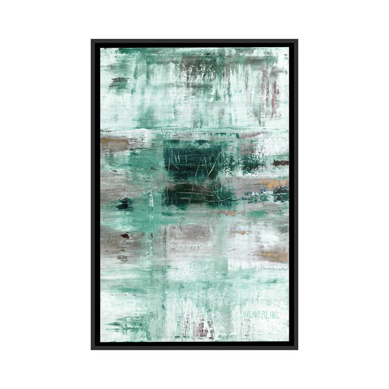 Ciel, Bleu sarcelle, Toile à cadre flottant noir, H 26 po x l 18 po
