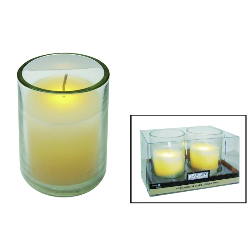 Cream Battery Operated Flameless LED Flickering Wax Votive Candles
